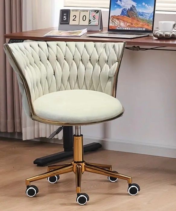 Krzesło obrotowe glamur złote krzesło biurkowe