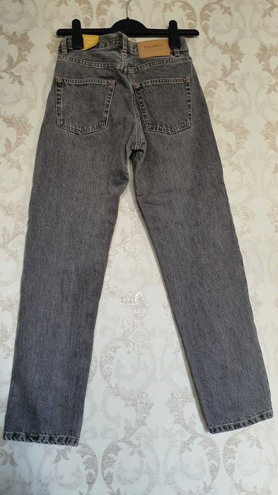 Джинсы Pull & Bear высокая талия серые