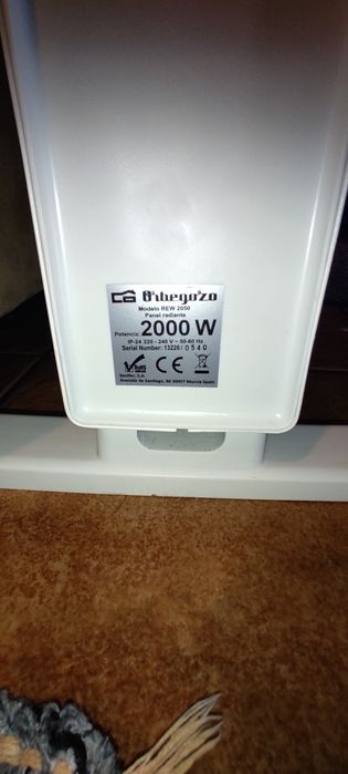 Aquecedor Convector de Chão Orbegozo 2000W