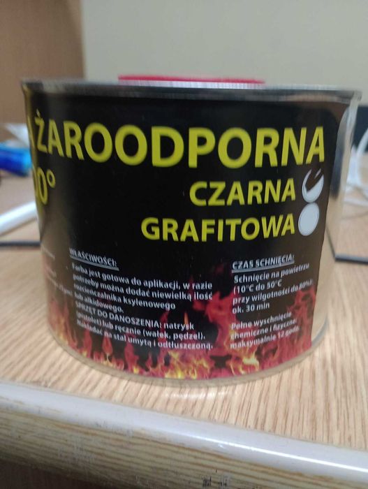 Фарба жароcтійка 900 для камінів, мангалів чорна/графітна