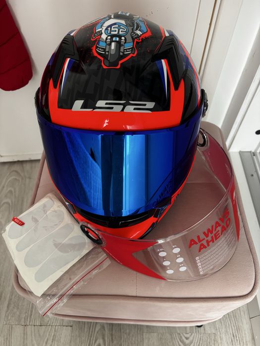 Capacete LS2 FF358 VELOXER azul/laranja