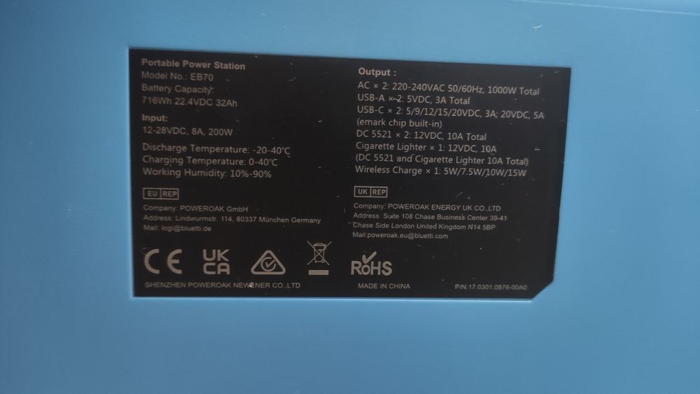 Bluetti EB70 не Ecoflou