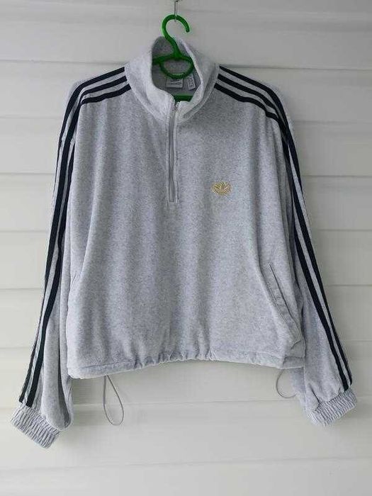 Велюровий топ худі кофта adidas