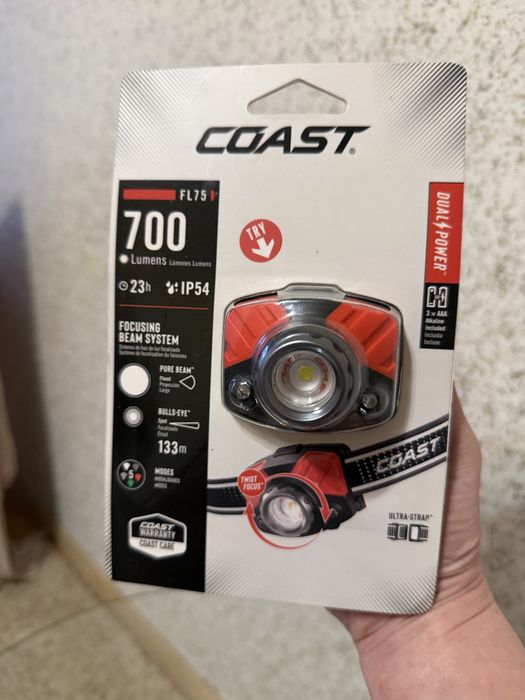 Налобний ліхтар Coast FL75 (700 Lumens) — Новий, у пакуванні
