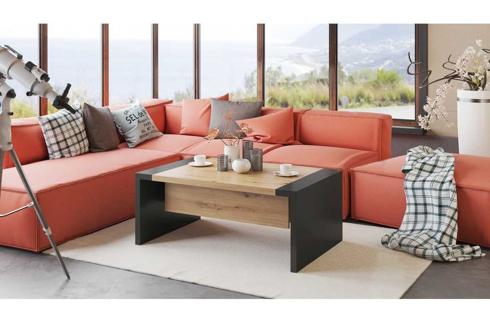 SPACE Dąb Artisan/Antracyt - ława stół ławostół