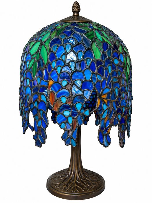 Lampa stołowa w stylu Tiffany'ego witrażowa