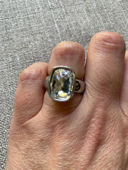 Dyrberg/Kern komplet z kryształami - bransoletka, klipsy, pierścionek