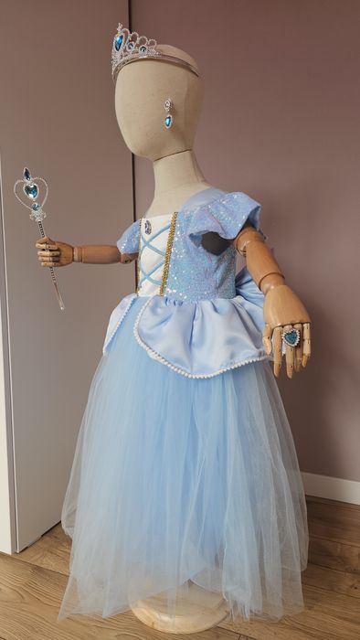 Дитяча гарна пишна сукня принцеси блакитна попелюшки на 3 4 5 6 років
