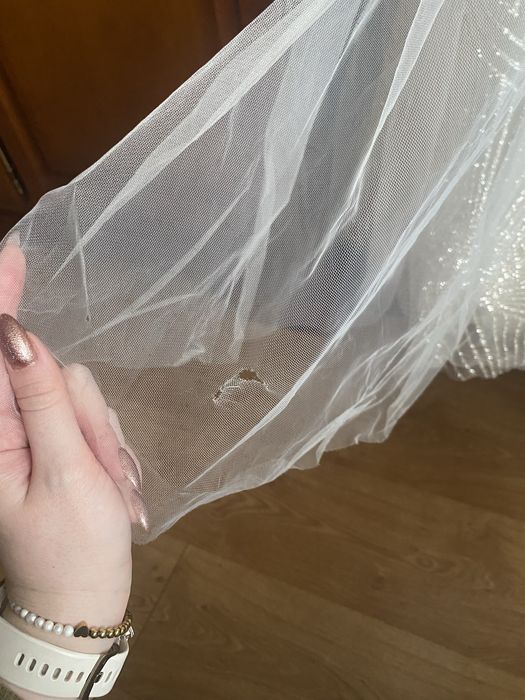 Suknia ślubna z koralikami cekinami tiul M/38