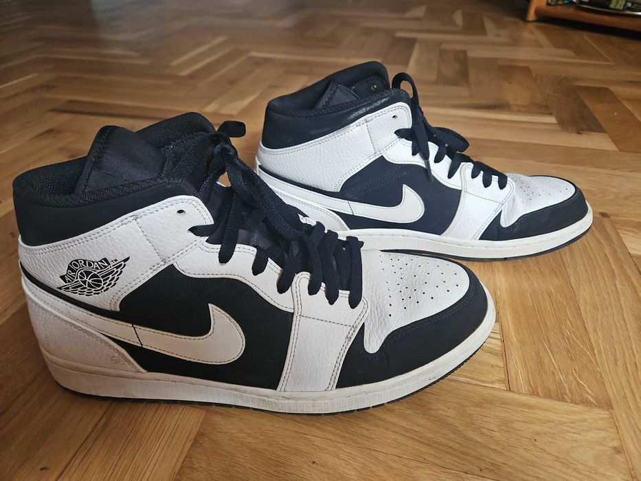 BUTY Nike Air Jordan 1 Mid czarno białe JAK NOWE rozmiar 45