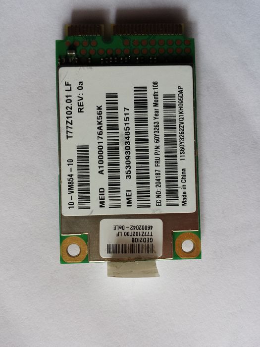 3g modem wwan Gobi 2000 Lenovo ThinkPad Edge 13 14 15 L412 L512 T410 T410s T510 W510 X100e X201 Tablet 3г модем