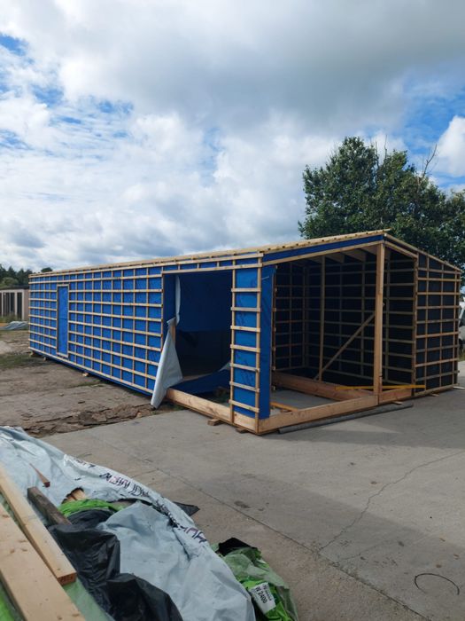 Dom modulowy nowoczesna stodola 75 m2 SSO z ociepleniem SIP 174