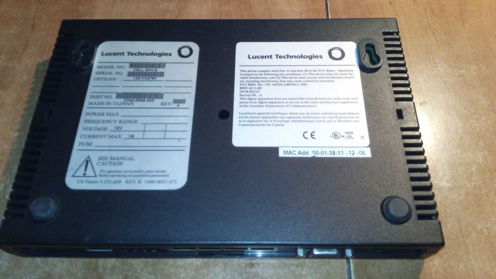 Lucent Technologies Cell-20H-E CellPipe ADSL Router