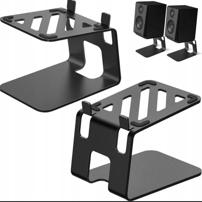 2szt Stojaki na glosniki antywstrząsowe pochylone metalowe