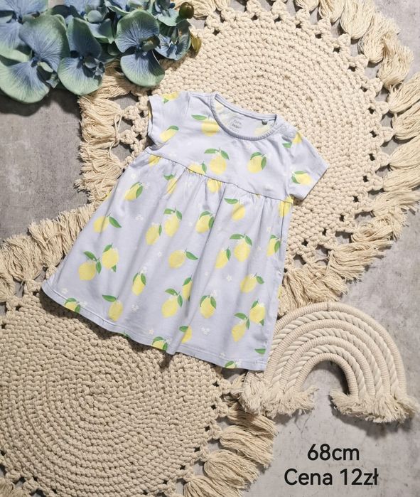 Sukienka na lato w cytrynki 68cm