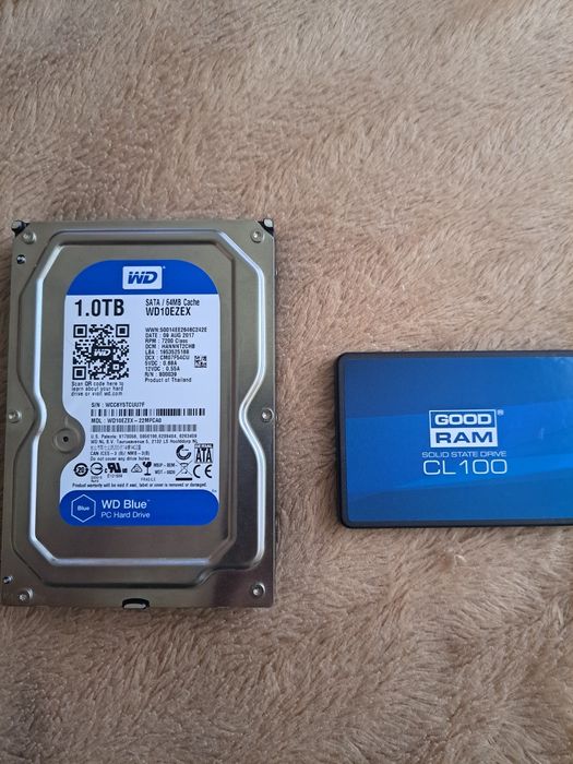 Жосткий диск 1tb + ссд 120gb