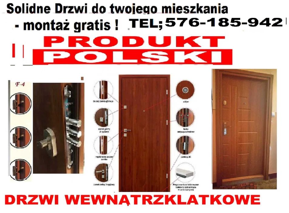 Akustyczne drzwi do mieszkania w bloku ZEWNĘTRZNE -WEWNĄTRZKLATKOWE
