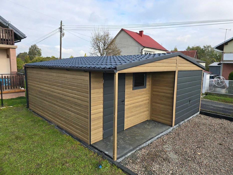 Garaż Blaszany 6x6 6x7 7x7 4x6 Blachodachówka Profil zamknięty