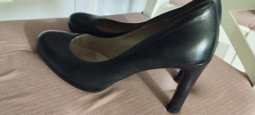Buty czółenka botki czarne 38 Ryłko skóra
