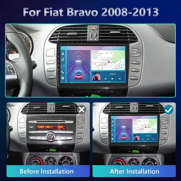 Radio Android 13 Fiat Bravo 08-13r gps wifi bluetooth