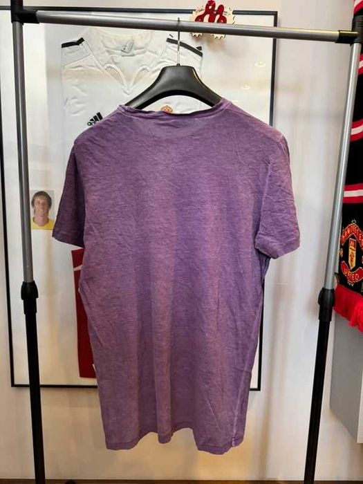 Koszulka Dsquared2 Dsq2 vtg 00s Dsquared Beach 64’ Spellout Logo Cotton Linen Purple Tee M