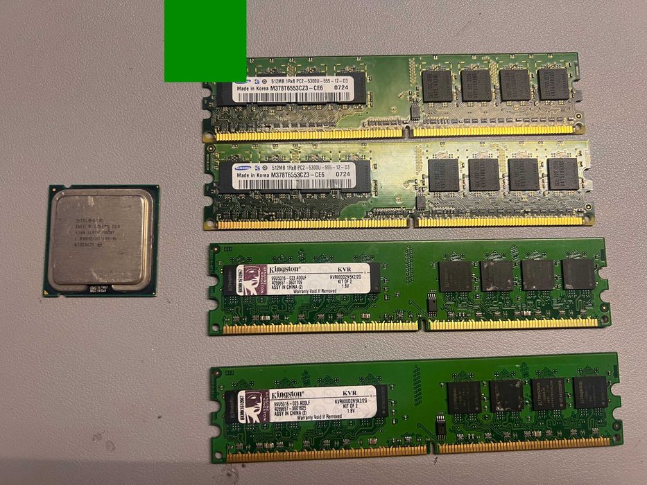 Zestaw RAM DDR2 Kingston + Samsung + Intel Core 2 Duo E4300