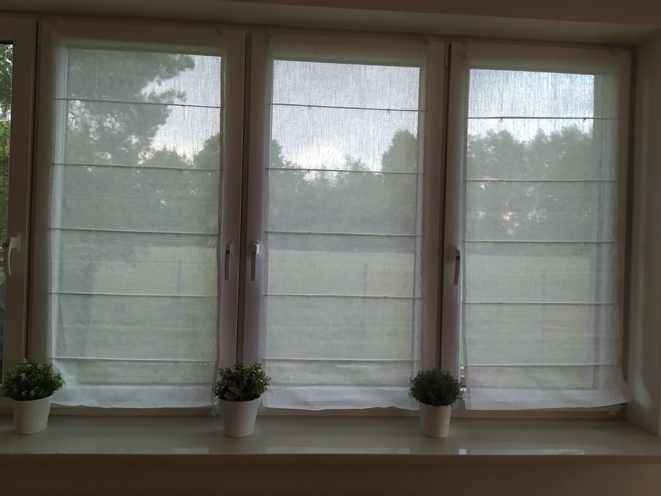 Biała roleta firankowa / firanki, rolety wewnętrzne