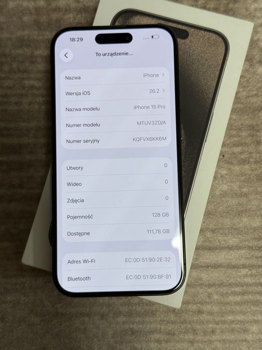 Iohone 15 pro 128gb black titanium 88% bat