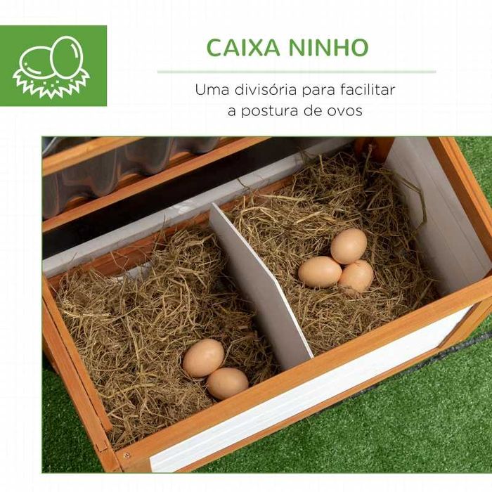 Galinheiro de Madeira para 2-4 Galinhas - 181x79,5x117,5cm