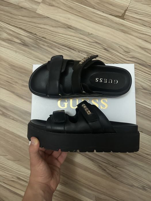 Guess Faxon Black | 40 | damskie klapki na platformie | stan bdb