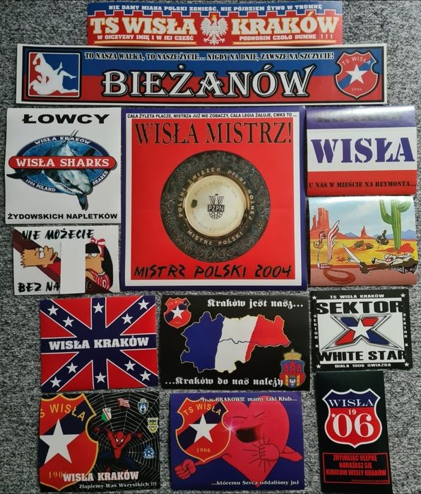 Vlepki kolekcjonerskie Wisła Kraków 13 szt.