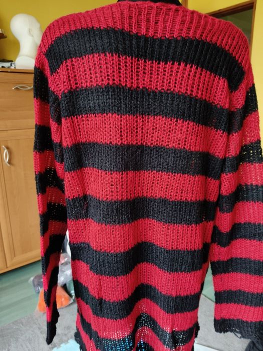 Sweter hipsterski sweterek tunika z dziurami, oversize