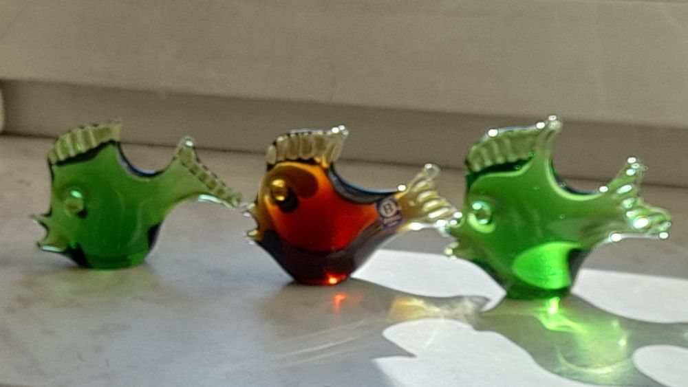 Фигурки из цветного стекла.  Винтаж Европа