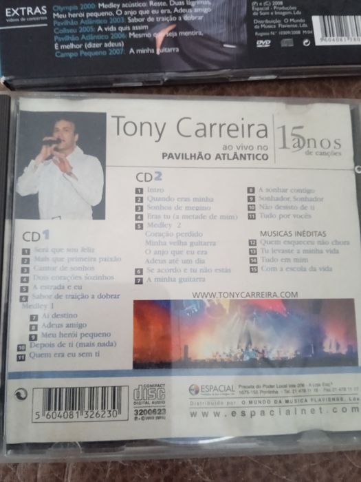 CD e DVD de Tony Carreira