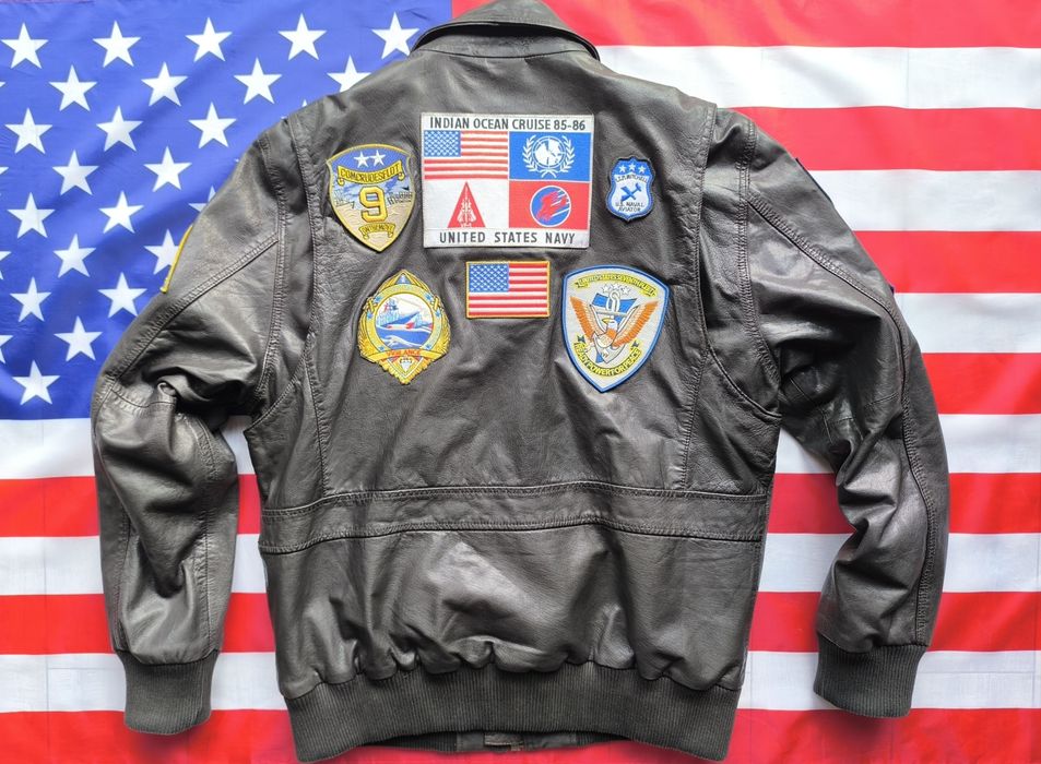 Kurtka Top Gun męska czarna 2022 Maverick skórzana L XL pilotka G1