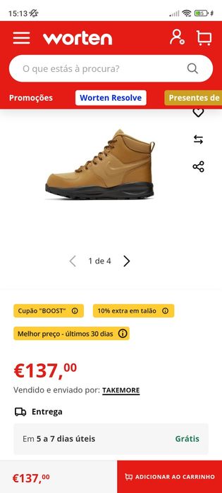 Botas Nike Manoa tamanho 39