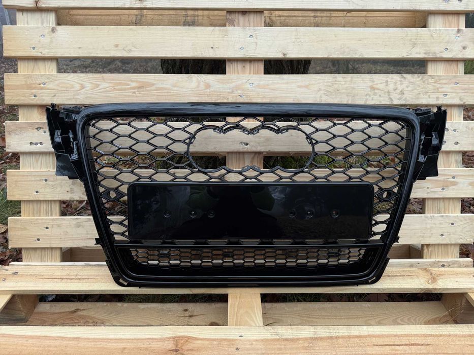 Grill Atrapa Audi A4 B8 08-11 styl RS4 Quattro ALL BLACK
