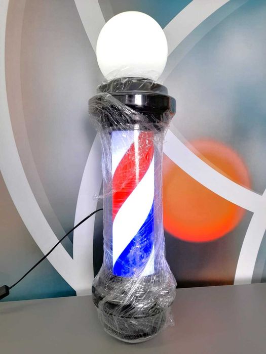 Barber Pole na Cor Preta para Barbearia ou Cabeleireiro