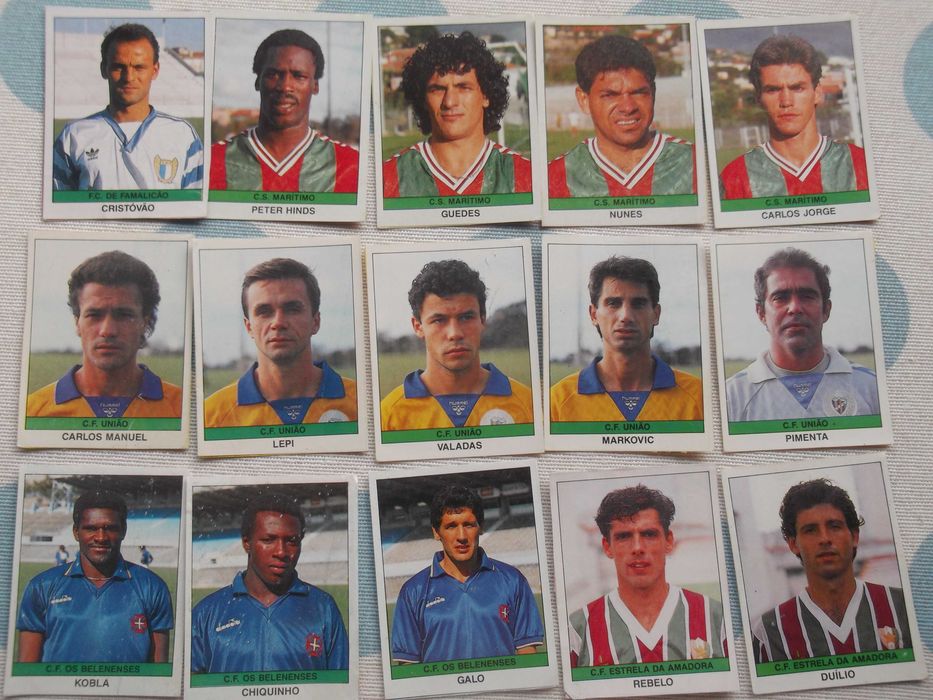 Cromos recuperados da 1ª caderneta em Portugal de 1991 da panini