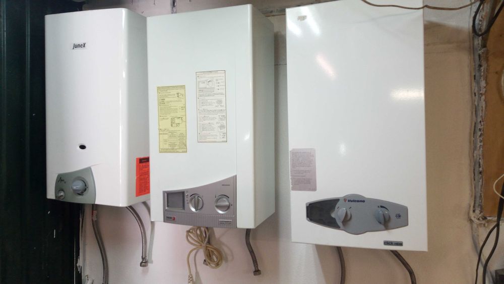 Vários esquentadores e fogões