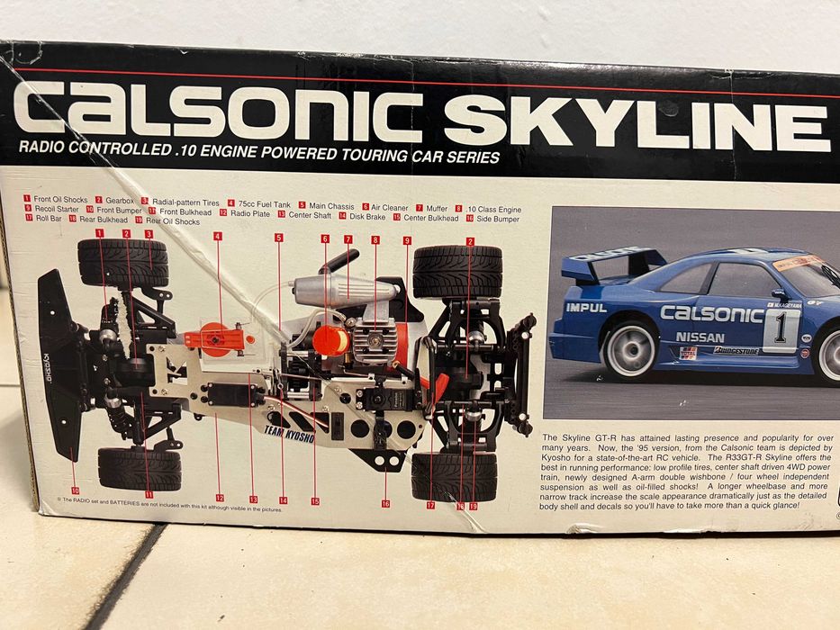 Carro RC Kyosho SuperTen 1/10 GP 4WD Nissan CALSONIC Skyline [usado]
