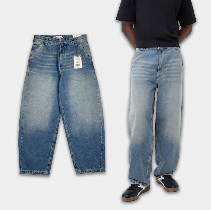 Джинси BERSHKA Skater Fit (M, L) Сині Чоловічі Широкі Скейтерські Скейт На Весну Літо Нові Оригінал