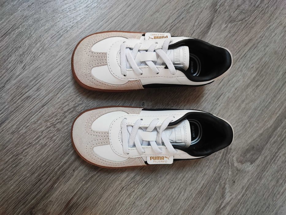 Sapatilhas Puma Leather AC branco bege preto bebé