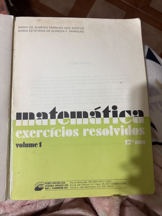 “Matemática - exercícios resolvidos” 12.º ano - Porto Editora