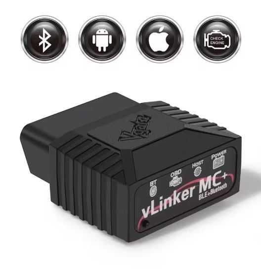 Scanner de diagnóstico OBD2 ELM327 Vgate VLinker MC+ com cabos adaptadores OBD2 para Fiat/Alfa Romeo/Lancia e aplicação AlfaOBD