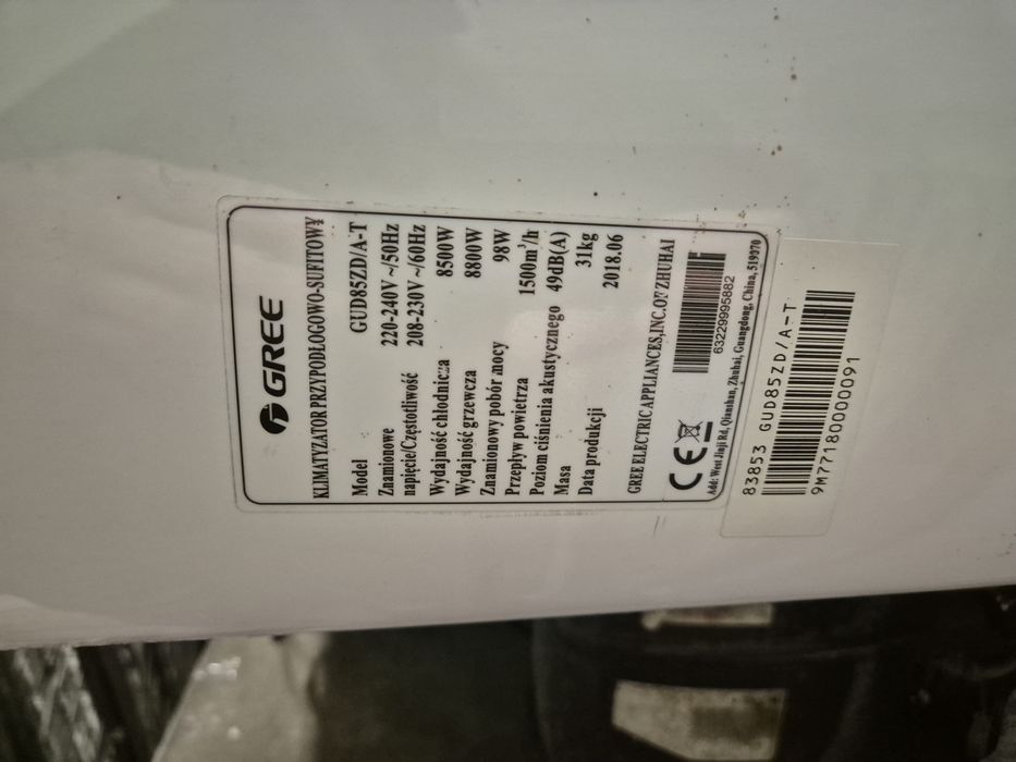 Klimatyzacja GREE GUD85ZD/A-T 8500W