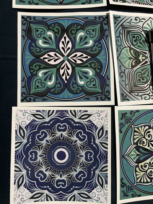 ANHUIB Zestaw 18 kolorowych naklejek na kafelki