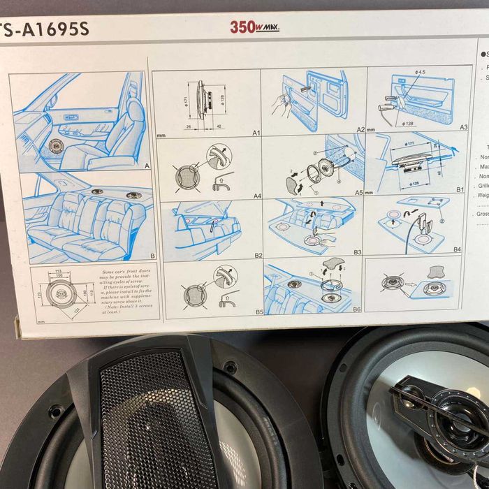 Автомобільні колонки TS-1695S 6.5" 4-х смуг. 350W