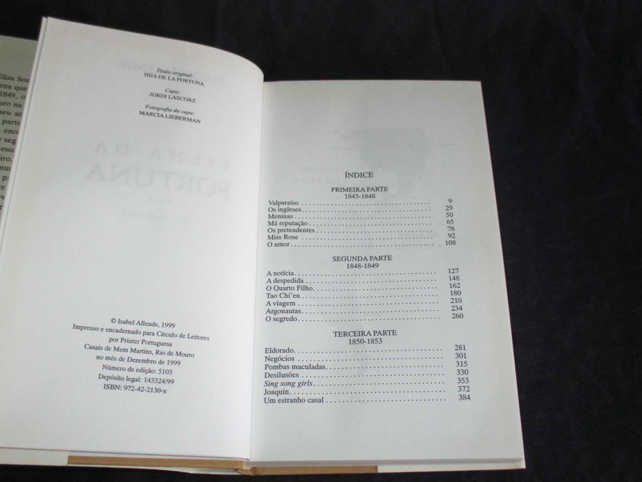 Livro Filha da fortuna Isabel Allende 1999