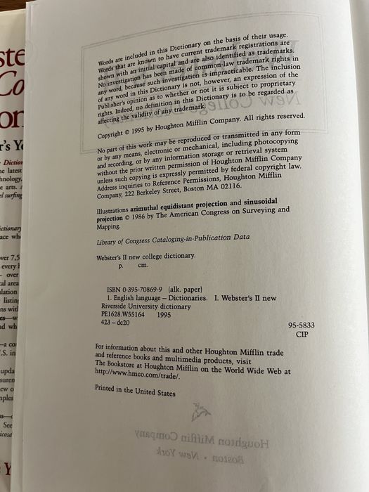 Webster’s new college dictionary 1995